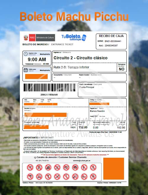 boleto machu picchu