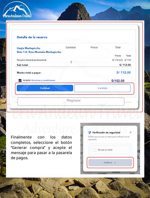 Confirmación de Reserva Machu Picchu